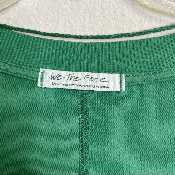 Free People We the Free Buffy T Shirt Size L Womens Green Oversize Cropped - Picture 6 of 8